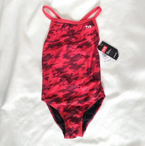 TYR women's durafast camo sports swim bathing suit NWT
